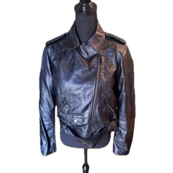Max Studio Faux Leather Biker Jacket | Classic Moto Style - Picture 1 of 10